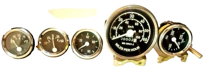 JEEP Willys Speedometer fits 1946-66 CJ-2A, 3A, 3B,M38, M38A1 Gauges Kit Black Foto 1 de 3