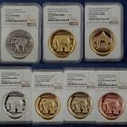 2018 Thailand World Stamp Exhibition Complete 7 Medal Set NGC Certified 