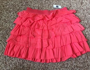 NWT GAP Girls Ruffle Tier Skirt Coral SZ XL 12 - Picture 1 of 2