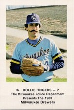 Rollie Fingers 1983 Milwaukee Police Department Trading Card