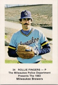 Rollie Fingers 1983 Milwaukee Police Department Trading Card