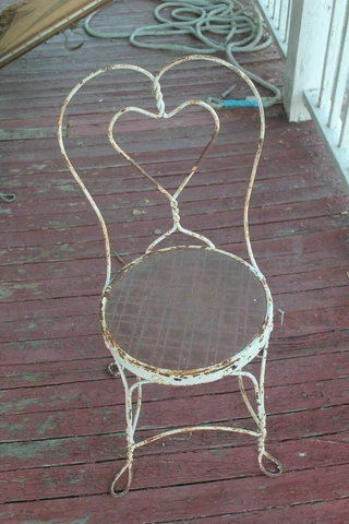 Antique Iron Wire Ice Cream Parlor Chair Cover