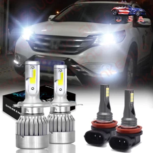 For Honda CRV CR-V 2007-2014 LED Headlight Fog Lights High&Low Beam Bulbs 6000K - Picture 1 of 11