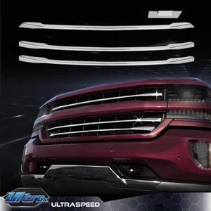 Fit For 2016-2018 Chevy Silverado 1500 Chrome Snap On Grille Overlay Grill Cover - Picture 1 of 12