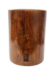 China Rosewood Hand Carved Brush Pot 6.5 " x 4.5" - Picture 1 of 8