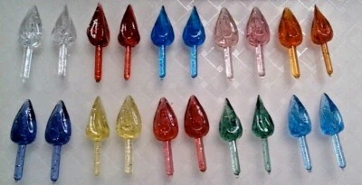 20 LARGE DIAMOND GLITTER BULBS Ceramic Christmas Tree Lights Pegs MEGA RARE