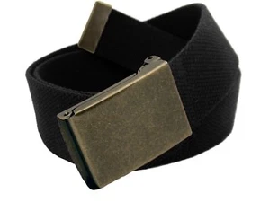 Antigua camiseta abatible dorada Build A Belt para niños hebilla ancha con cinturón de tela de lona - Imagen 1 de 25