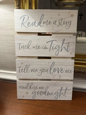 Letrero de paleta de pino P. Graham Dunn neutral unisex infantil guardería léeme una historia Foto 1 de 3