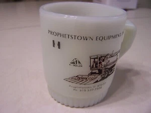 Vintage Milchglas Fire-King Werbung Kaffeebecher - Prophetstown Equipment, INC - Bild 1 von 6