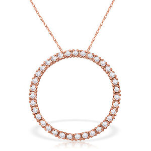14K. SOLID GOLD DIAMONDS CIRCLE OF LOVE NECKLACE