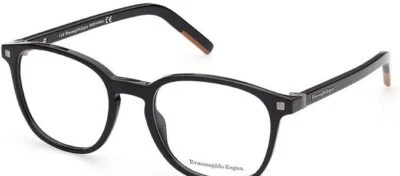 正品 ERMENGILDO ZEGNA EZ5186-F 001 黑色演示镜头眼镜 54 毫米 (75-16) — 第 1/4 张图片