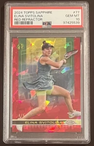 2024 TOPPS CHROME 1ST ELINA SVITOLINA #77 SAPPHIRE RED REFRACTOR @ 4/5 @ PSA 10 - Picture 1 of 2