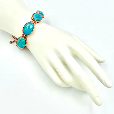 JTV Timna Jewelry Collection NWT Oval Cabochon  Turquoise Copper Bracelet READ - Image 1 of 4
