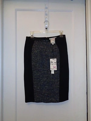 SAIA PENSIL YOANA BARACHI NEW YORK PRETA AZUL MARINHO NOVA COM ETIQUETAS TAMANHO 2 - Imagem 1 de 4