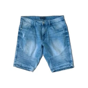 Y2k Jean Shorts Mens Size 34 Blue Denim Baggy Skater Hip Hop Southpole Excellent - Picture 1 of 10