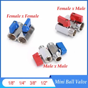 Ball Valve 1/8" 1/4"~1/2" Bsp Male Female Air Compressor To Hose Mini Ball Valve - Picture 1 of 20