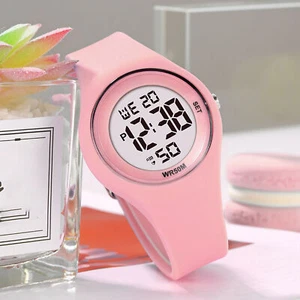 Kids Digital Watch Waterproof Alarm Stopwatch EL Backlight Pedometer Calendar US - Picture 1 of 19