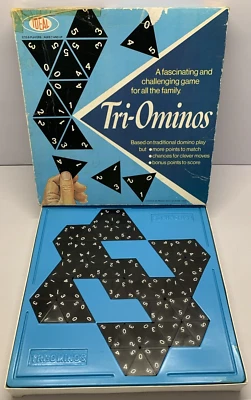 Tri-ominos Triominos Dominoes Board Game By Ideal  1968 Vintage 100% Complete. - Image 1 of 4