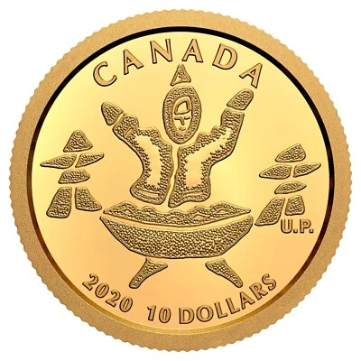 2020 Canada $10 An Inuk and A Qulliq - 1/20oz Pure Gold Coin - Image 1 of 3