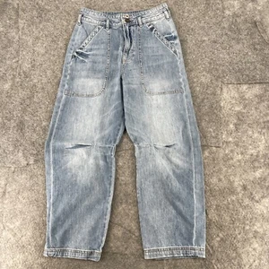 Pilcro Jeans Women's 26 Loose Leg Pleat High Rise Blue Pants - Picture 1 of 18