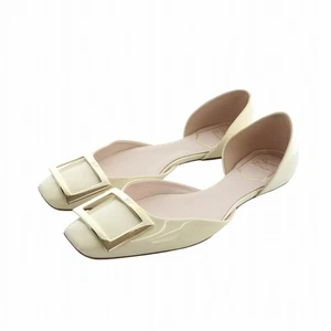 ROGER VIVIER Flat Shoes Women's Size 36.5 White Patent Leather - Picture 1 of 9