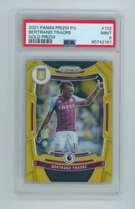 2021-22 Bertrand Traore Panini Prizm Gold Aston Villa Soccer Card 3/10 PSA 9 - Picture 1 of 3