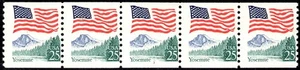 UNITED STATES SCOTT 2280 FLAG OVER YOSEMITE COIL STRIP OF 5 PLATE #3  MNH - Picture 1 of 1