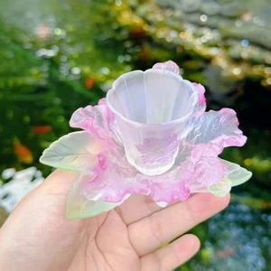 Blumengott Crape Myrte Blume Tasse Untersetzer alt glasiert Teeservice Teetasse - Bild 1 von 10