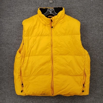 Gap Vest Mens XL Extra Large Yellow Down Puffer Fleece Lined Full Zip Outdoor - Image 1 of 4