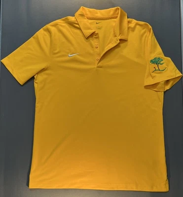 Nike Men’s Yellow Polo Golf Patch Short Sleeve L Classic Athletic Golf Shirt - Image 1 of 4