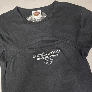 Vintage Y2K Harley Davidson Peekaboo Shirt Womens Large Sturgis Rally 2002 Biker - Picture 1 of 8