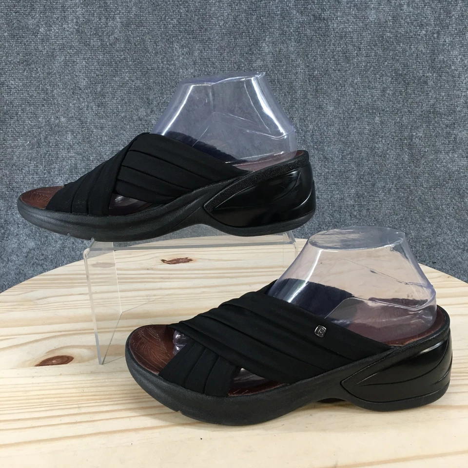 Sandalias Bzees para mujer 10 M Knockout Slide tela negra sin cordones informales tacones en bloque Foto 1 de 4