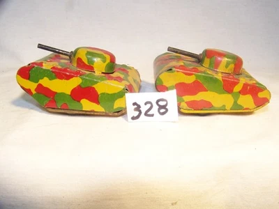 328  1950s 2-Japan none FIRING friction ARMY TANKs, Toy used - Image 1 of 4