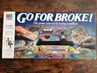 MB Go for Broke! Board Game 1985 Vintage, Complete Set - Image 1 of 4
