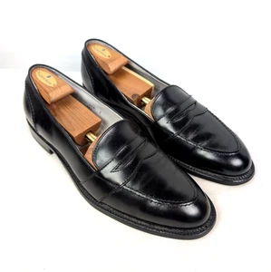 ALDEN Full Strap Slip On Penny Loafer Black Calf Leather Sz 12 B Model 681 USA - Picture 1 of 9