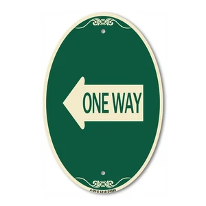 Letrero de diseñador unidireccional (con flecha izquierda) 12" x 18" letrero de metal - Imagen 1 de 4