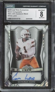 2025 Leaf Metal White Lava Cameron Ward 2/49 RC Rookie NM-MT CGC 8 9 Auto - Picture 1 of 2