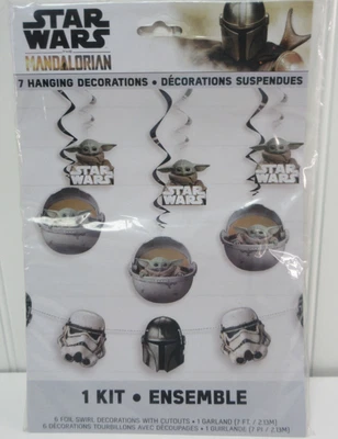 Star Wars El Mandaloriano El Niño Bebé Yoda Fiesta Decoración Kit 7 piezas Nuevo Foto 1 de 4