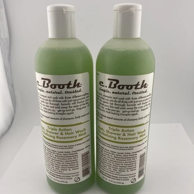 C. Booth Triple Action Rosemary Mint Bath Shower & Hair Wash 16oz DISCONTINUED - Image 1 of 4