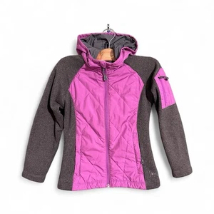 Chaqueta híbrida REI para niñas acolchada rosa torso suéter mangas talla XS 6-7 - Imagen 1 de 7