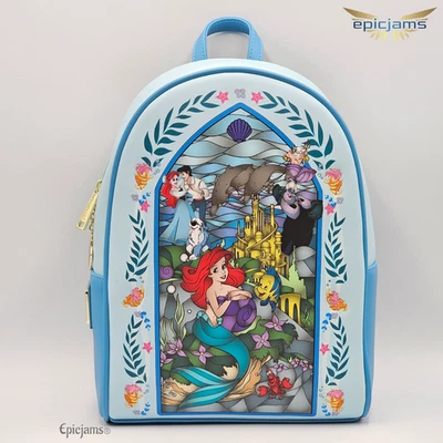 Loungefly Disney The Little Mermaid Stained Glass Mini Backpack New - Image 1 of 4