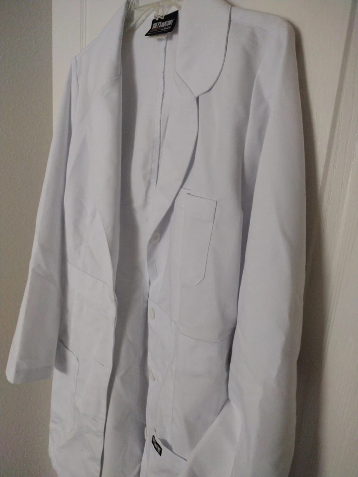 Women's Grey's Anatomy by Barco Signature Button Up White Lab Coat  Mid Length - Image 1 of 4