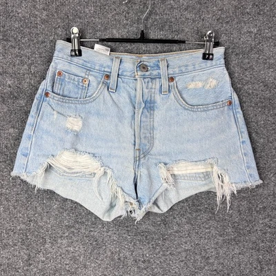 Levi's искусственно состаренный джинсовой ткани шорты женщин свет стирка разорванный срез повседневный 24 - Изображение 1 из 4