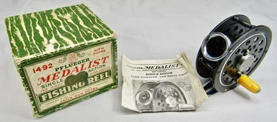 Carrete de mosca guía línea anillo Pflueger Medalist 1492 c. 1940 EX+ ¡con caja y manual! Foto 1 de 4