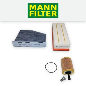 KIT DE SERVICIO PARA AUDI TT (8J) 2.0 TDI CBBB MANN FILTROS DE CABINA DE AIRE DE ACEITE (2008-2010) - Imagen 1 de 5
