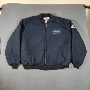 Bulwark FR Mens Work Jacket Navy Blue Size 3XL Flame Resistant Bomber Valspar - Picture 1 of 11