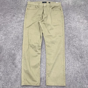 Lucky Brand 221 Original Straight Pants Mens 34x30 Tan Khaki Casual Stretch - Picture 1 of 17