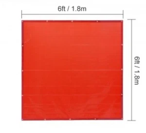 Red Welding Screen / Curtain - 1.8m x 1.8m - Industrial Qualiity - OMEGA - Picture 1 of 3