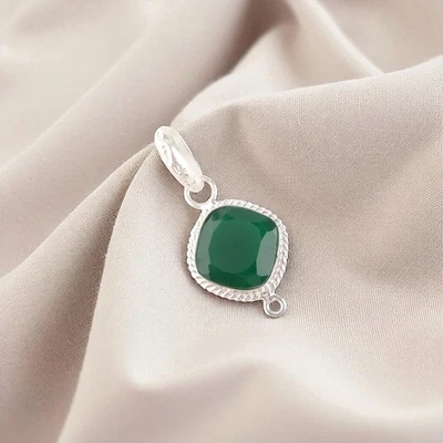 Colgante de plata de ley 925 con piedras preciosas de ónix verde regalo para todas las ocasiones Foto 1 de 4