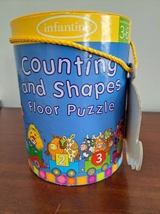Infantino Counting & Shapes Floor Puzzle Train Car Numbers Animals 30 Pieces 3+ - Picture 1 of 16